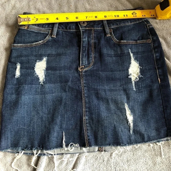 American Rag Distressed Denim Mini Skirt - Picture 7 of 8